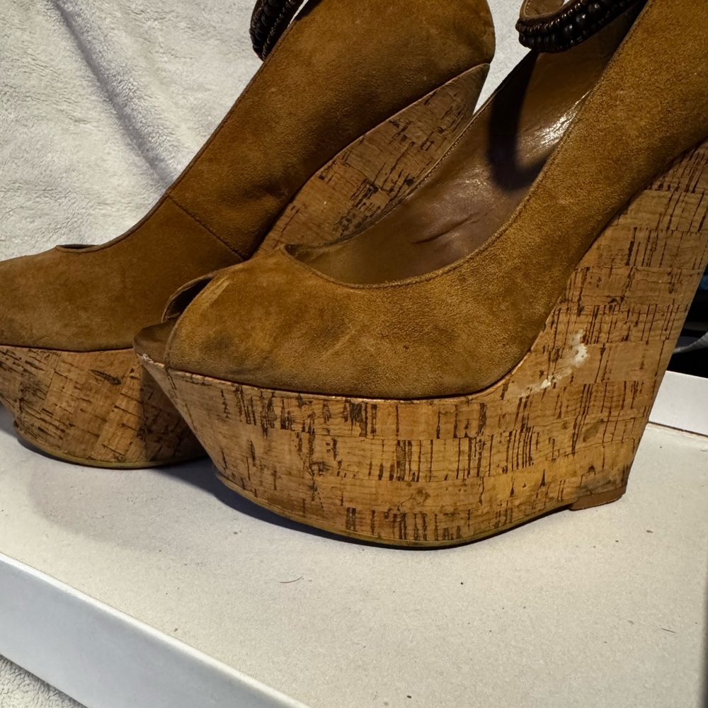 Wild Pair Brown Cork Wedges